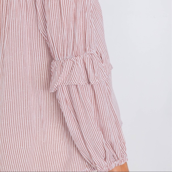 ❤️HP! Off The Shoulder Stripe Blouse - Picture 5 of 5